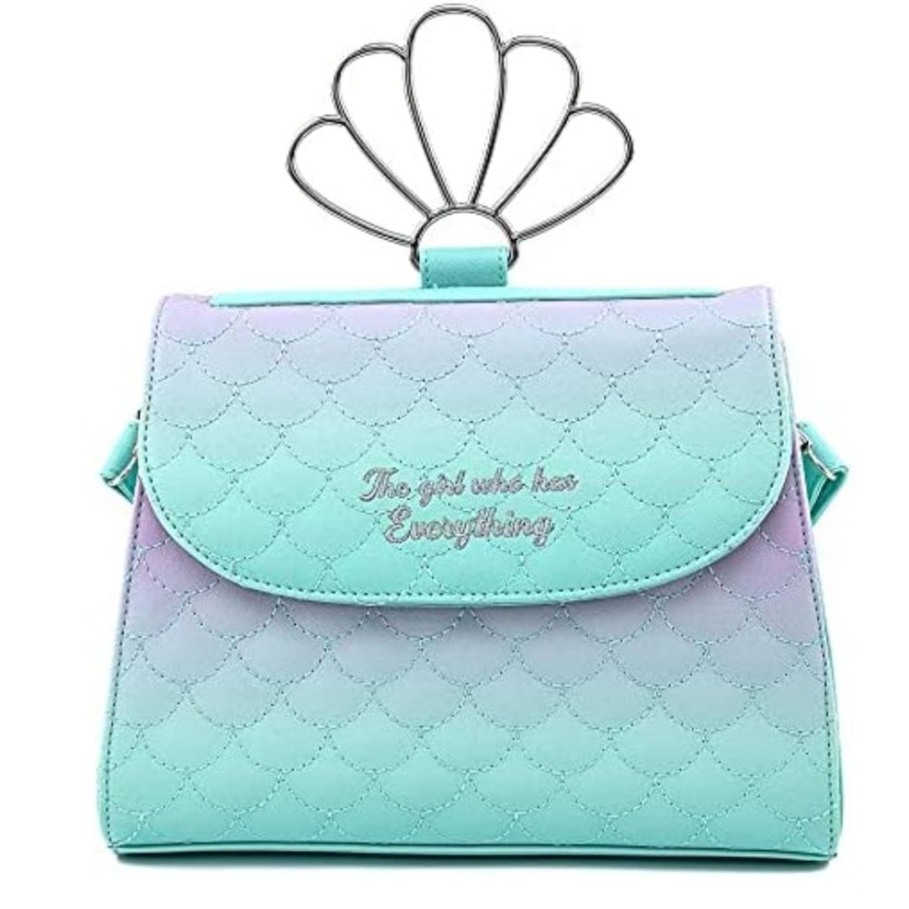 Loungefly Little Mermaid Ombre Scales Shell Handle Crossbody